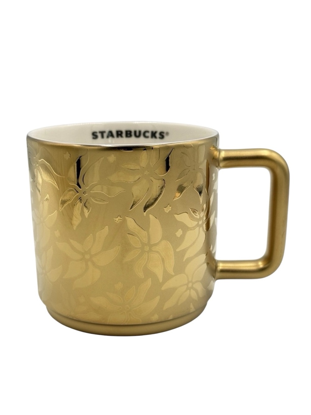 Starbucks | Gold Poinsettia Christmas 2025 Coffee Cup